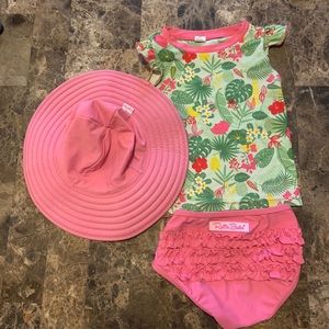 Ruffle butts 2t swimsuit and hat